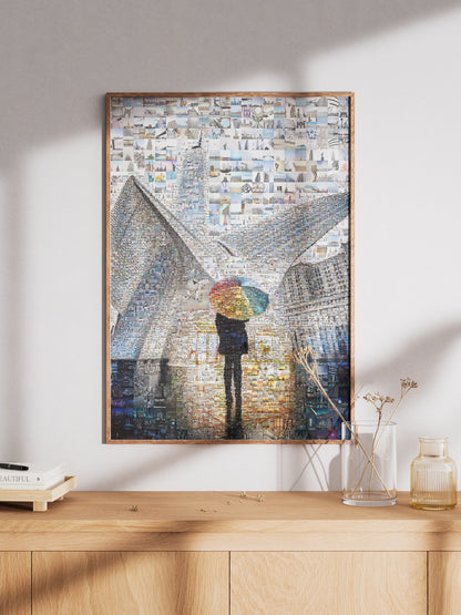 Stunning Mosaic Art Print Featuring Iconic Cityscapes and Figures - Perfect for Home or Office Décor AtelierMosaics