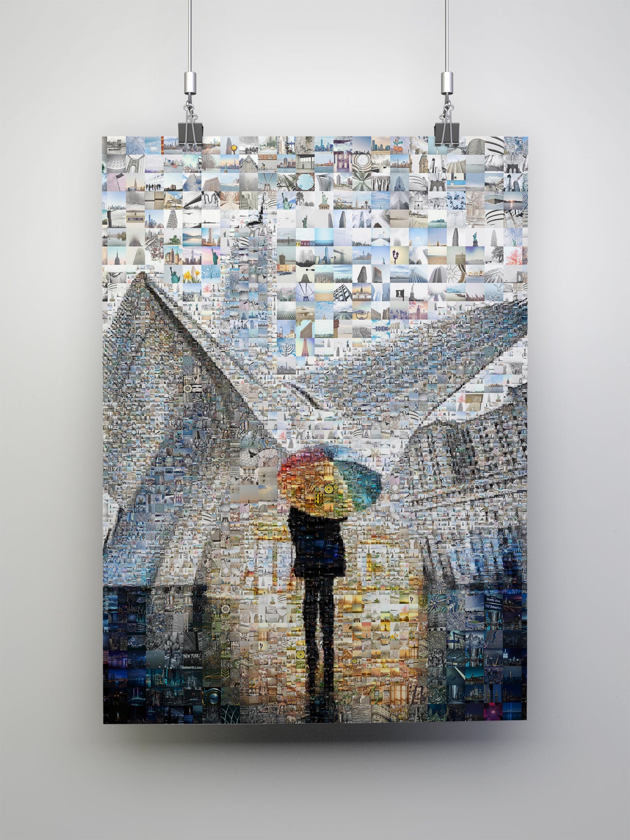 Stunning Mosaic Art Print Featuring Iconic Cityscapes and Figures - Perfect for Home or Office Décor AtelierMosaics