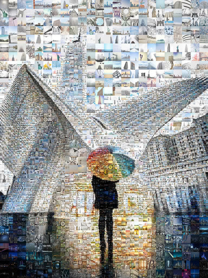 Stunning Mosaic Art Print Featuring Iconic Cityscapes and Figures - Perfect for Home or Office Décor AtelierMosaics