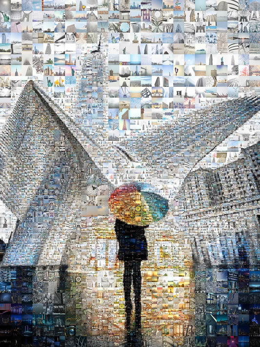 Stunning Mosaic Art Print Featuring Iconic Cityscapes and Figures - Perfect for Home or Office Décor AtelierMosaics