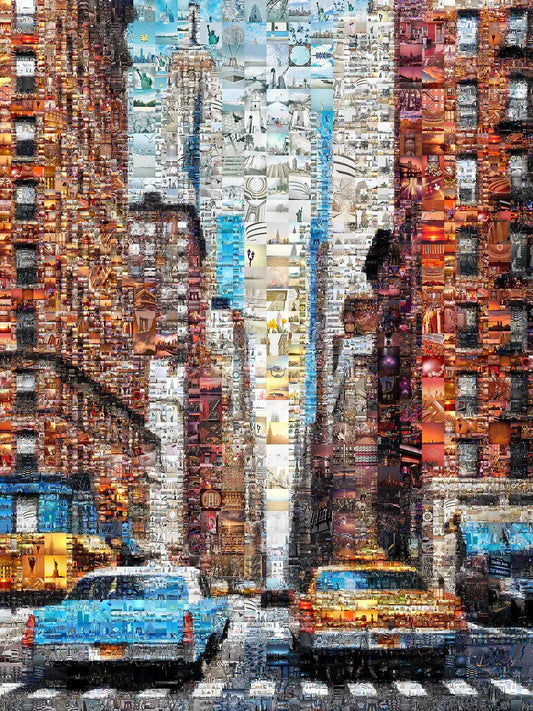 Stunning Cityscape Mosaic Artwork - Unique Urban Art Piece for Home Decor AtelierMosaics