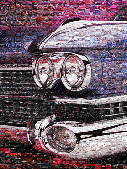 Stunning Car Mosaic Artwork - Unique Wall Decor for Car Enthusiasts and Art Lovers AtelierMosaics