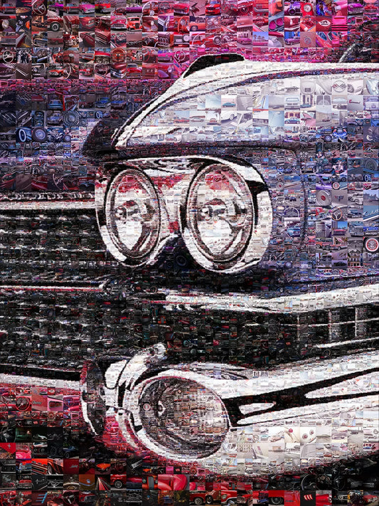 Stunning Car Mosaic Artwork - Unique Wall Decor for Car Enthusiasts and Art Lovers AtelierMosaics