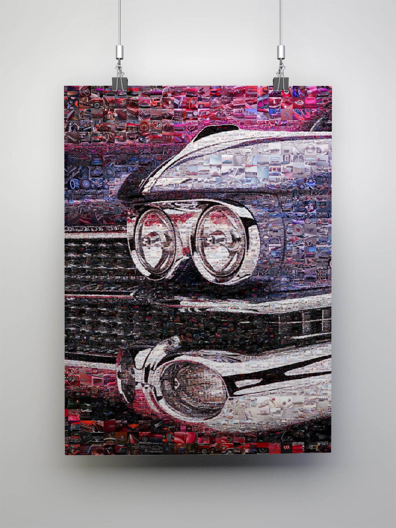 Stunning Car Mosaic Artwork - Unique Wall Decor for Car Enthusiasts and Art Lovers AtelierMosaics