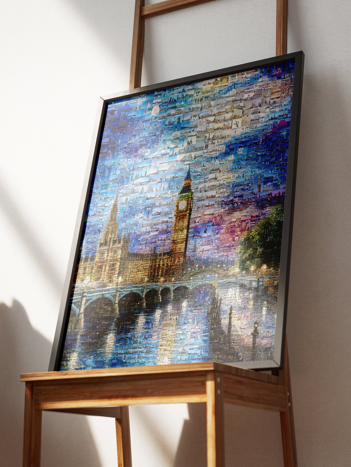 Stunning London Mosaic Artwork - Iconic Landmarks in Vibrant Blue AtelierMosaics