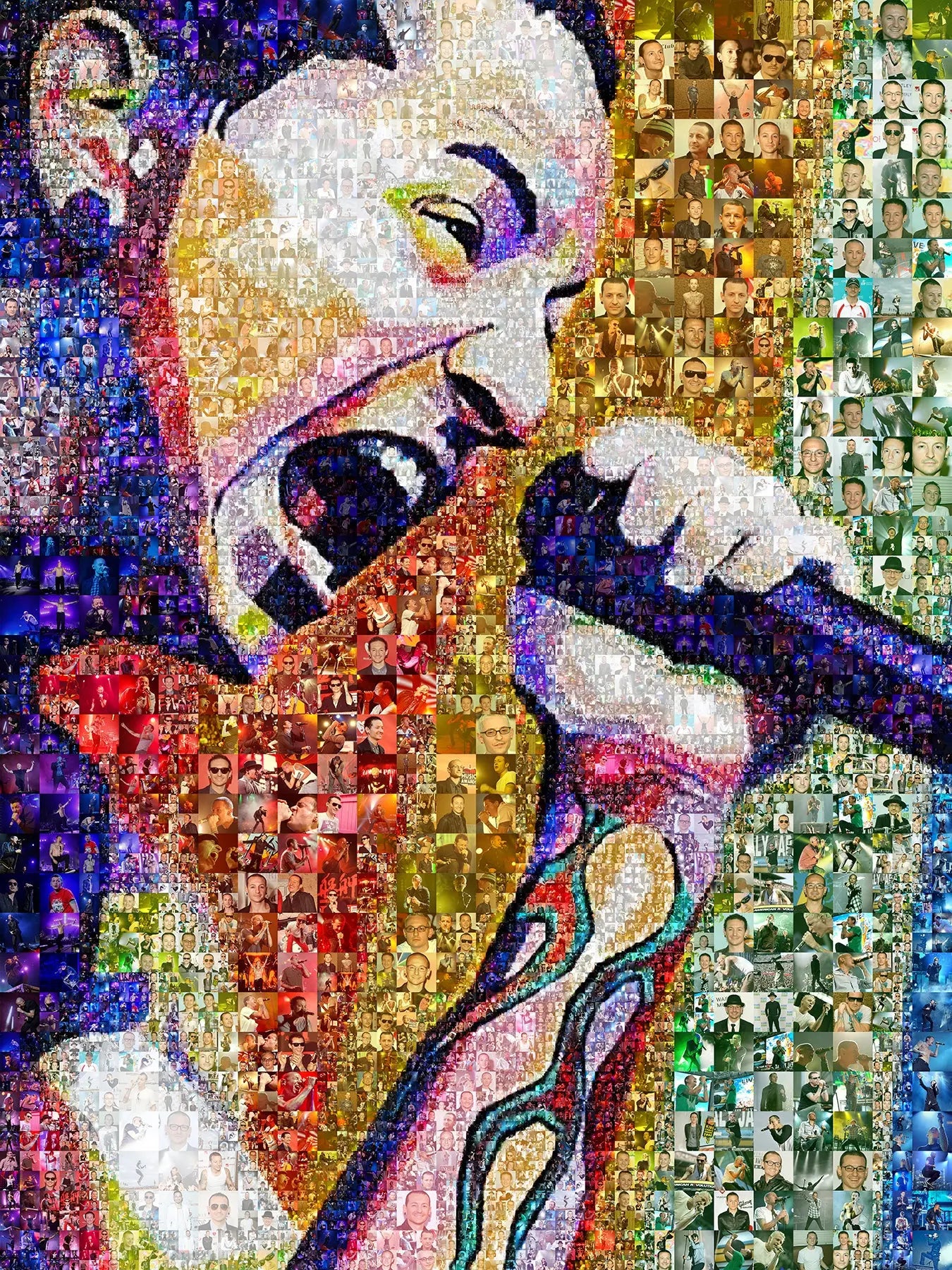 Chester Bennington Mosaic Art - Iconic Linkin Park Tribute Artwork for Music Lovers AtelierMosaics