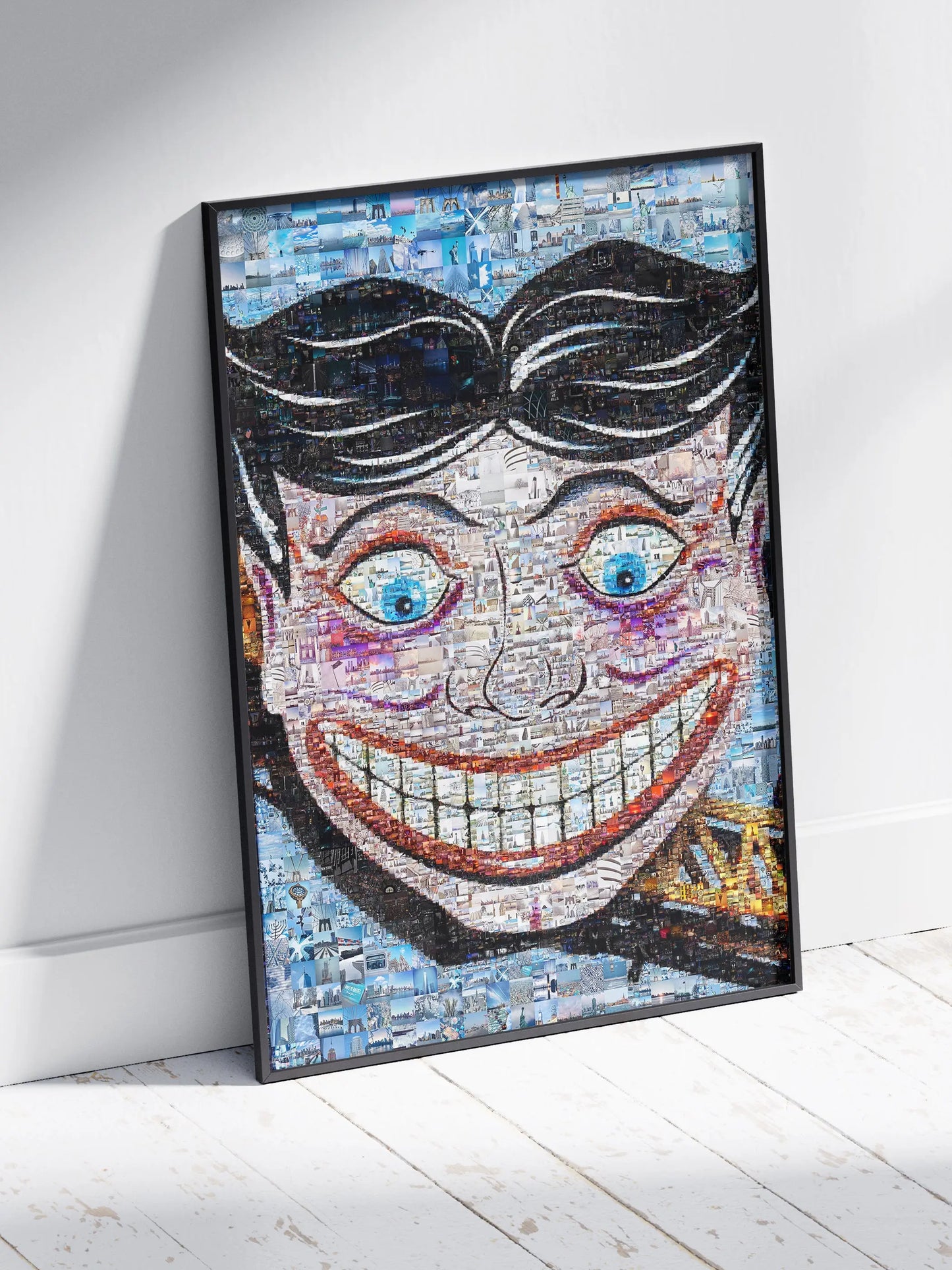 Stunning Blue Mosaic Artwork Featuring Iconic Landmarks – Perfect for Home Decor AtelierMosaics