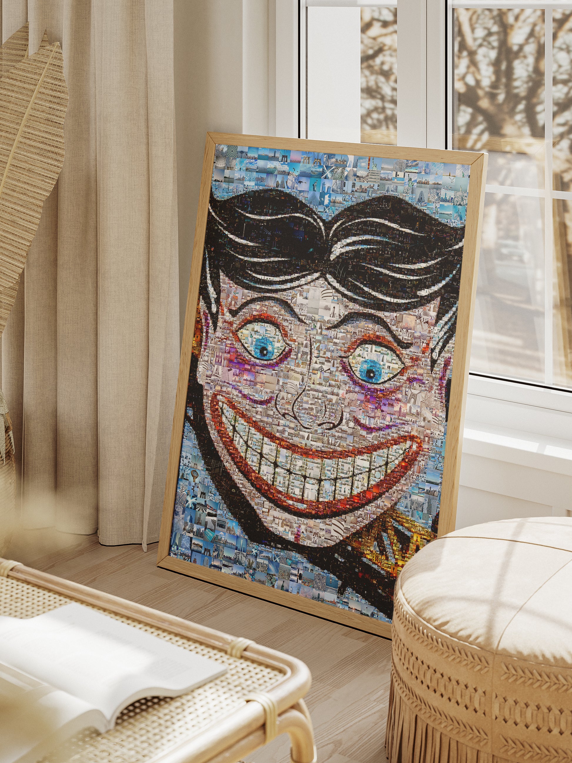 Stunning Blue Mosaic Artwork Featuring Iconic Landmarks – Perfect for Home Decor AtelierMosaics