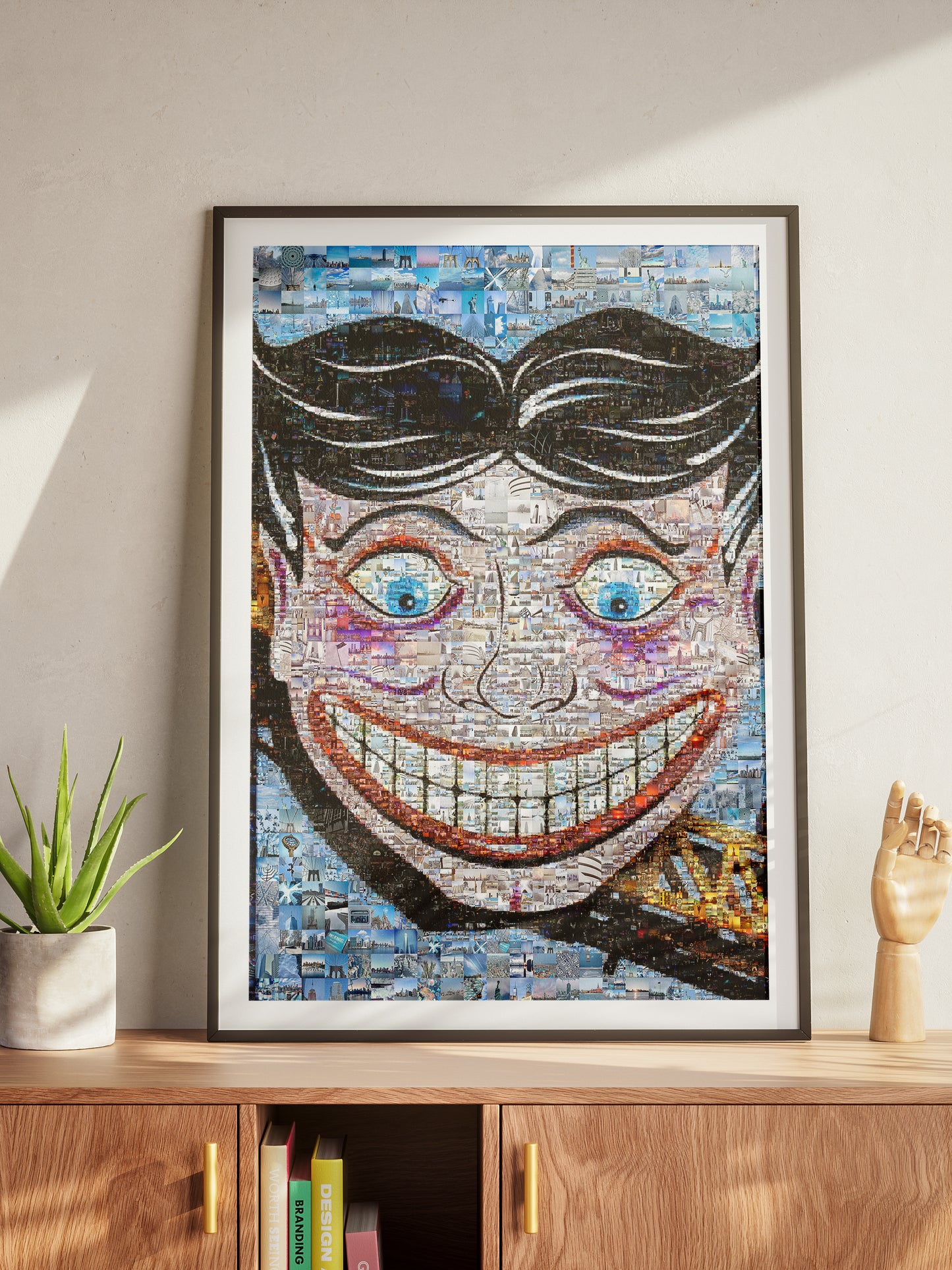 Stunning Blue Mosaic Artwork Featuring Iconic Landmarks – Perfect for Home Decor AtelierMosaics