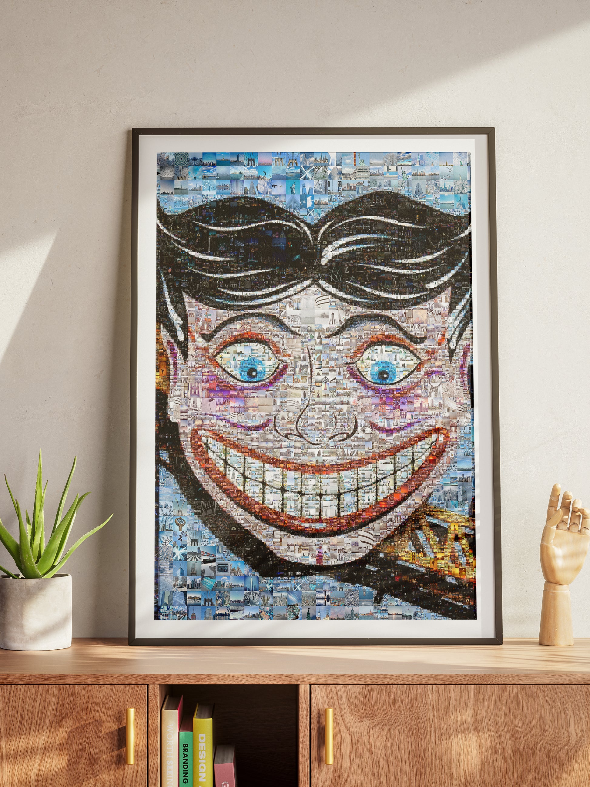 Stunning Blue Mosaic Artwork Featuring Iconic Landmarks – Perfect for Home Decor AtelierMosaics