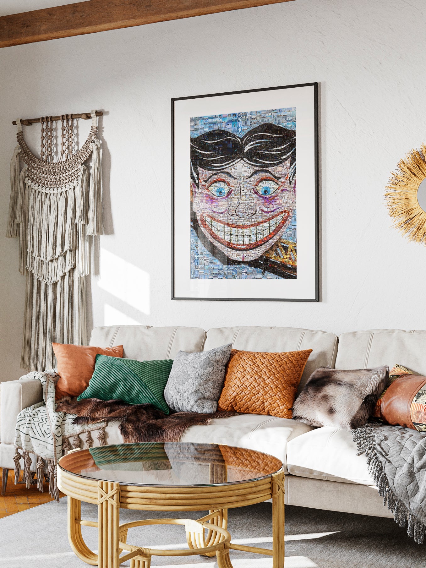 Stunning Blue Mosaic Artwork Featuring Iconic Landmarks – Perfect for Home Decor AtelierMosaics