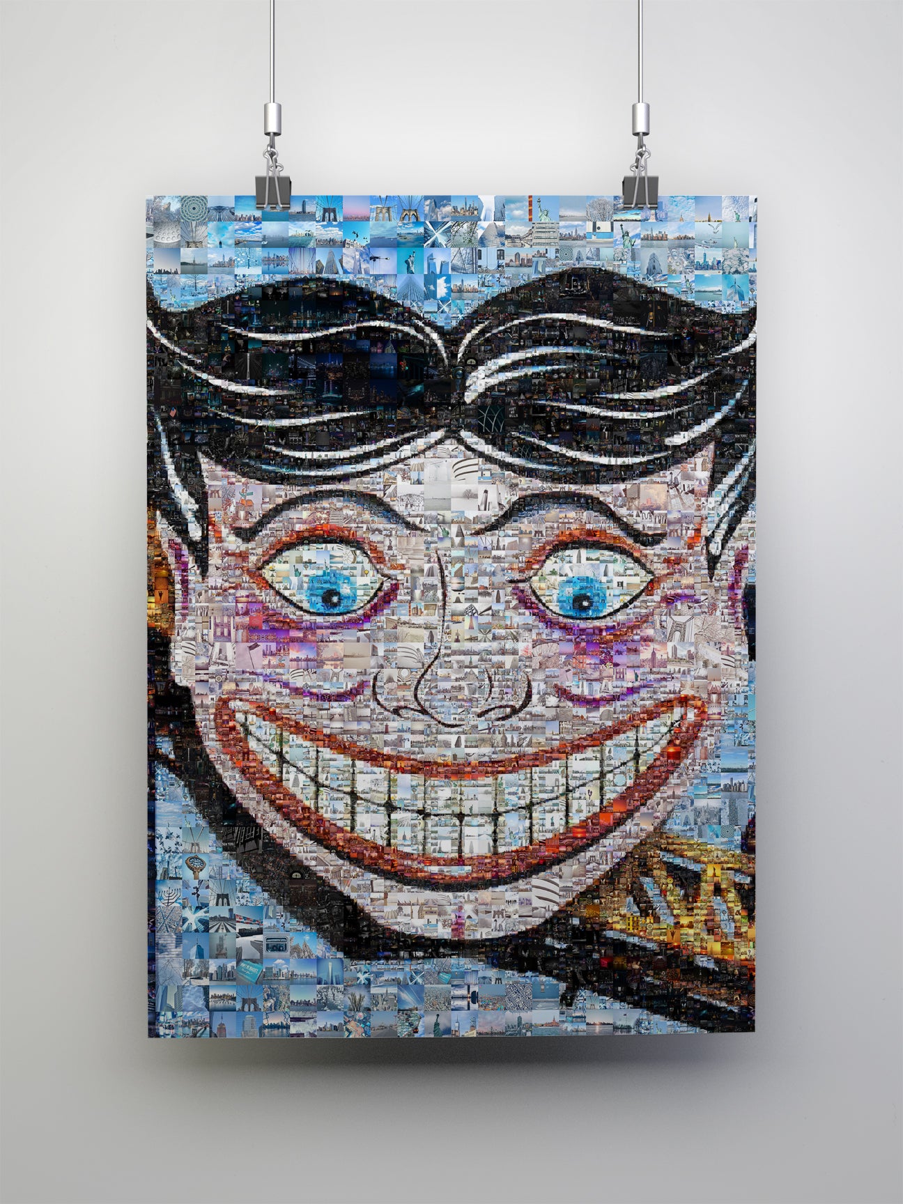 Stunning Blue Mosaic Artwork Featuring Iconic Landmarks – Perfect for Home Decor AtelierMosaics