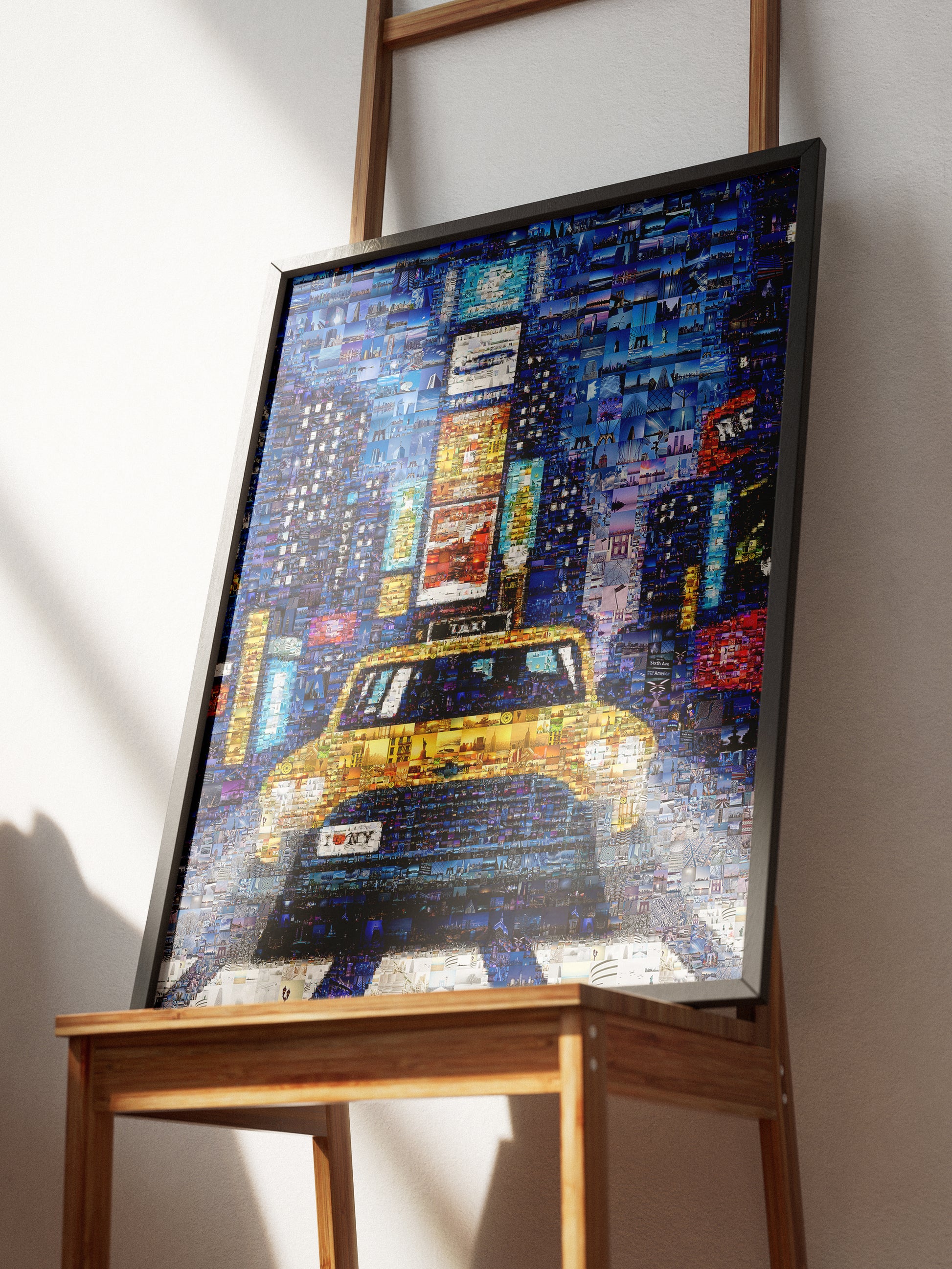 Stunning NYC Taxi Mosaic Artwork - Vibrant Cityscape Wall Art for Home & Office Decor AtelierMosaics