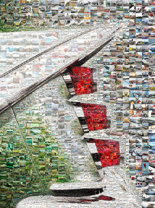 Stunning Vintage Car Mosaic Art - Unique Automotive Wall Décor for Car Lovers AtelierMosaics