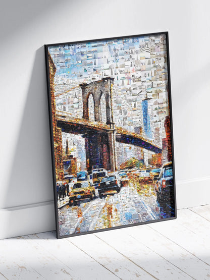Stunning Mosaic Artwork of Brooklyn Bridge - Unique Urban Art for Home or Office Decor AtelierMosaics