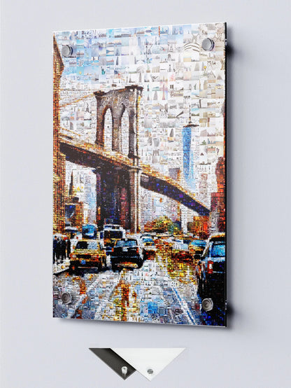 Stunning Mosaic Artwork of Brooklyn Bridge - Unique Urban Art for Home or Office Decor AtelierMosaics