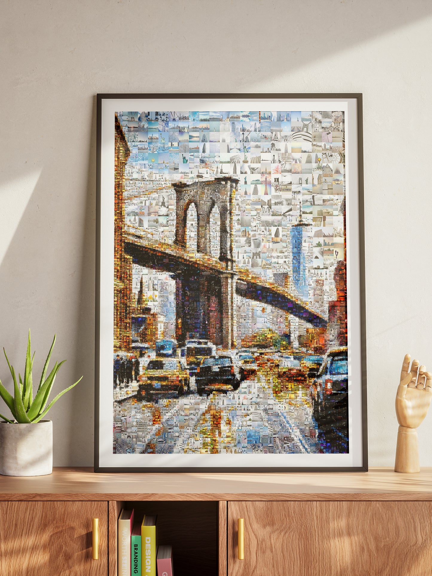 Stunning Mosaic Artwork of Brooklyn Bridge - Unique Urban Art for Home or Office Decor AtelierMosaics
