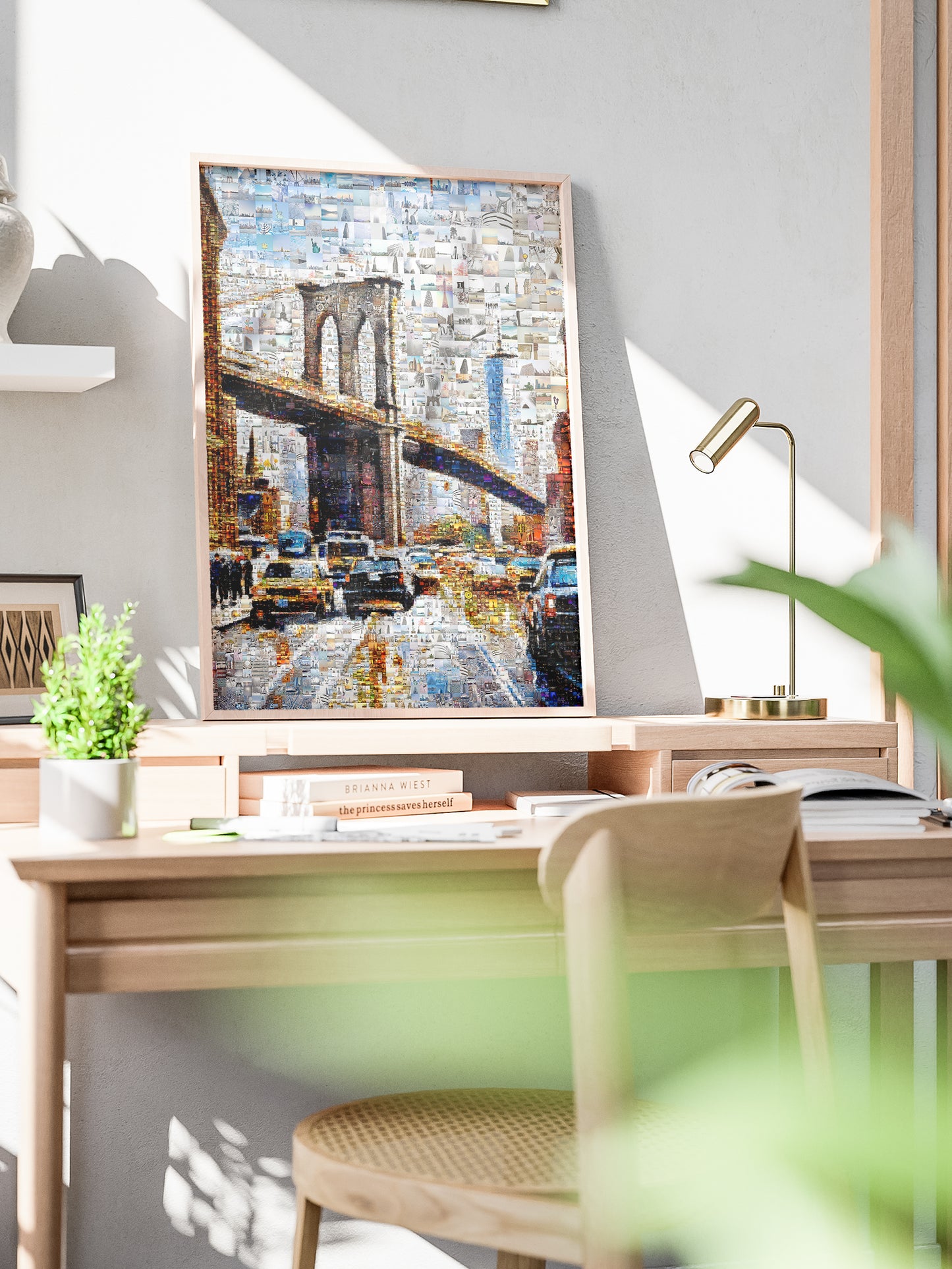 Stunning Mosaic Artwork of Brooklyn Bridge - Unique Urban Art for Home or Office Decor AtelierMosaics