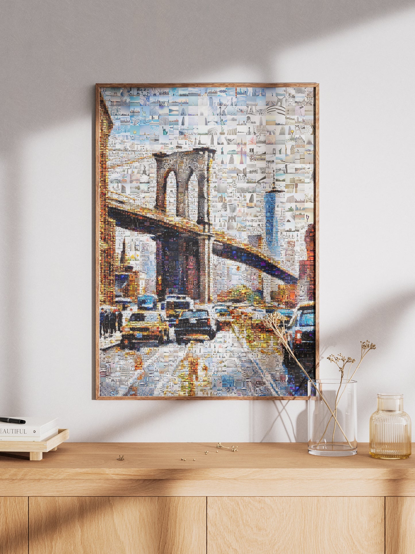 Stunning Mosaic Artwork of Brooklyn Bridge - Unique Urban Art for Home or Office Decor AtelierMosaics