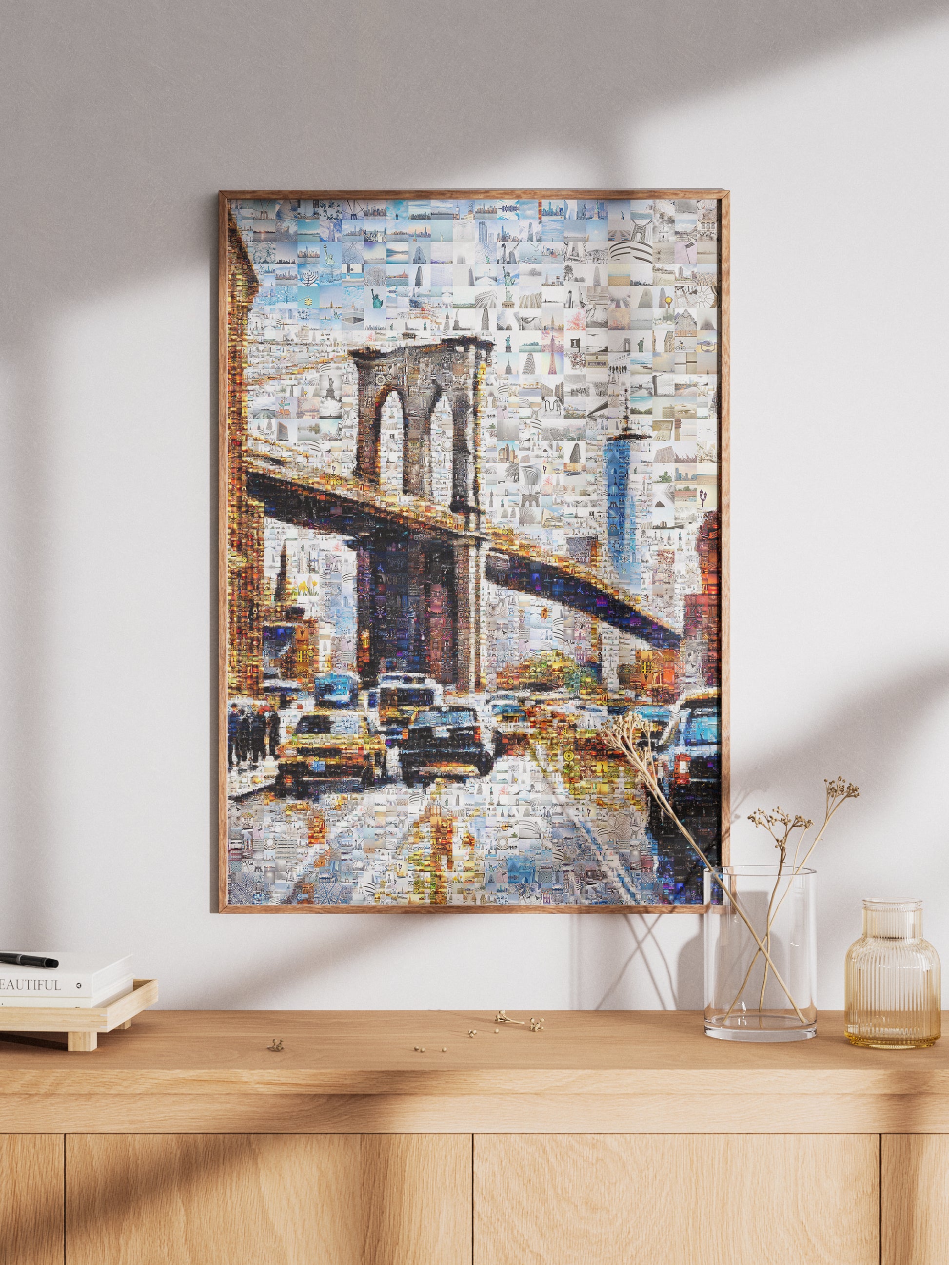 Stunning Mosaic Artwork of Brooklyn Bridge - Unique Urban Art for Home or Office Decor AtelierMosaics