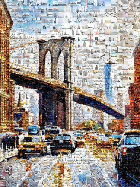 Stunning Mosaic Artwork of Brooklyn Bridge - Unique Urban Art for Home or Office Decor AtelierMosaics