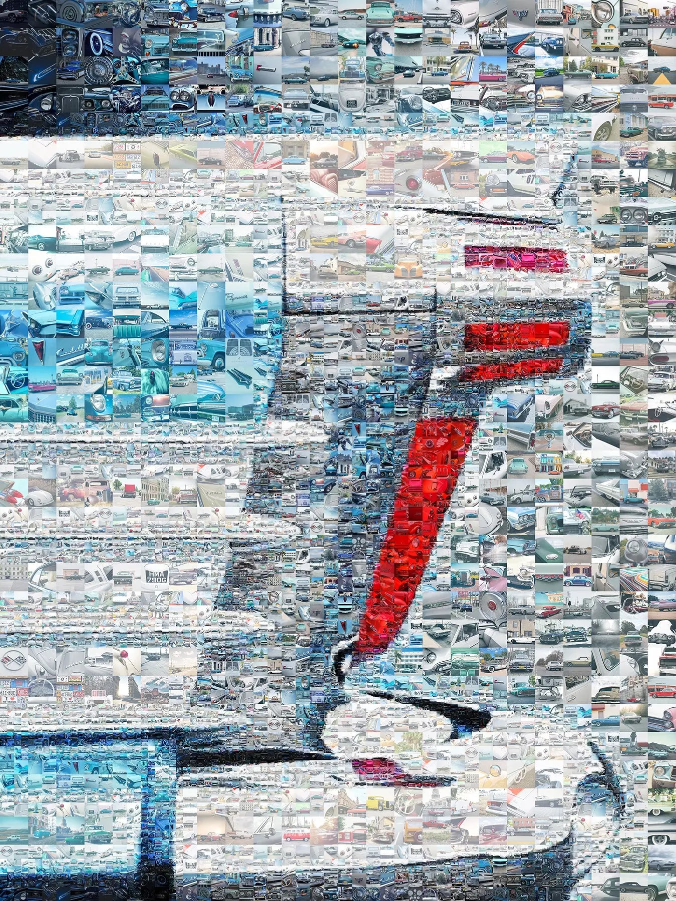 Stunning Automotive Mosaic Art - Unique Car-Themed Wall Decor for Enthusiasts & Collectors AtelierMosaics
