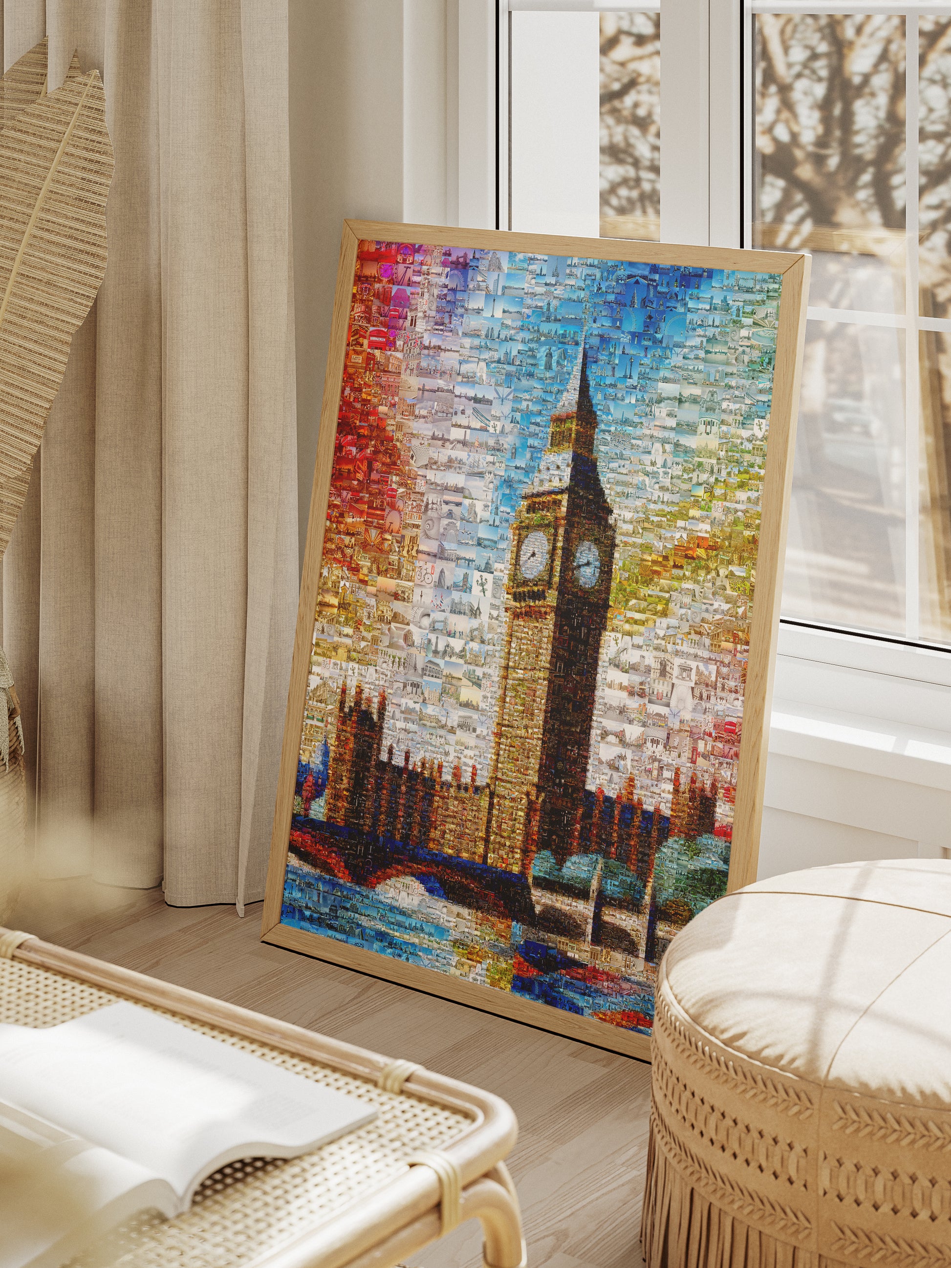 Stunning London Mosaic Artwork Featuring Iconic Big Ben - Perfect Wall Decor for Home or Office AtelierMosaics