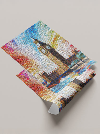 Stunning London Mosaic Artwork Featuring Iconic Big Ben - Perfect Wall Decor for Home or Office AtelierMosaics