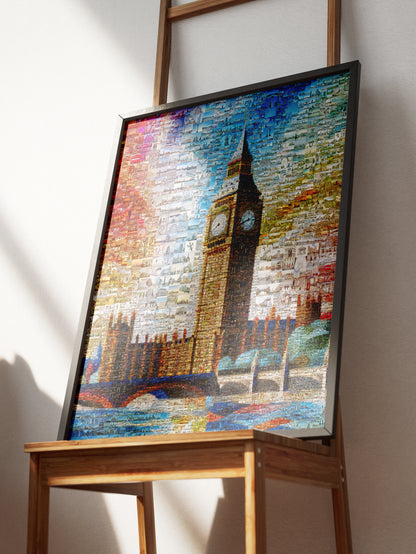 Stunning London Mosaic Artwork Featuring Iconic Big Ben - Perfect Wall Decor for Home or Office AtelierMosaics