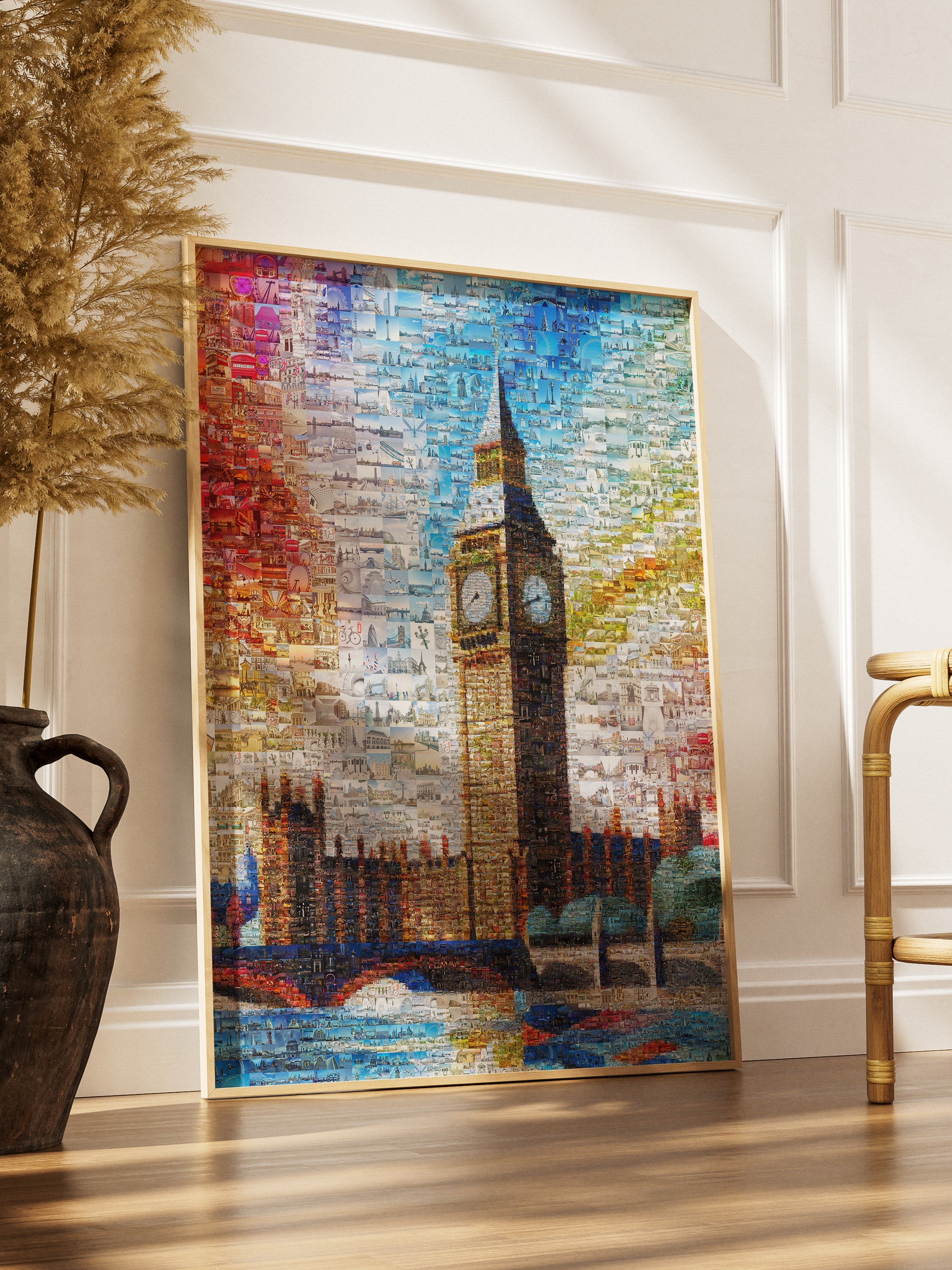 Stunning London Mosaic Artwork Featuring Iconic Big Ben - Perfect Wall Decor for Home or Office AtelierMosaics