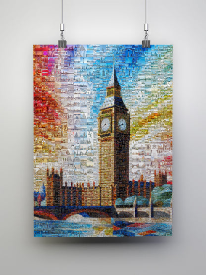 Stunning London Mosaic Artwork Featuring Iconic Big Ben - Perfect Wall Decor for Home or Office AtelierMosaics