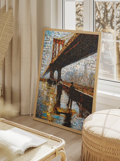 Stunning Brooklyn Bridge Mosaic Art - Unique Wall Decor for Modern Spaces