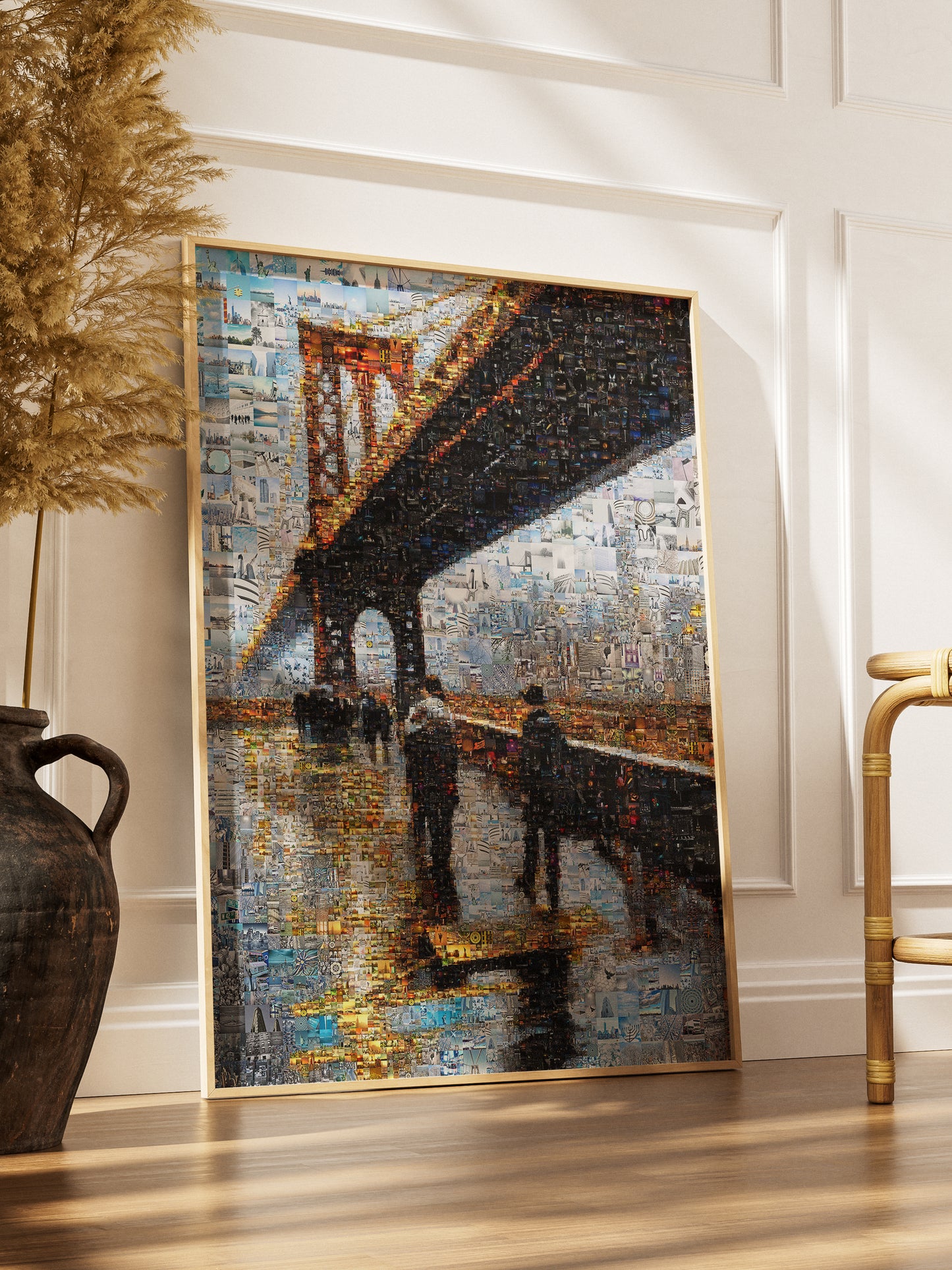 Stunning Brooklyn Bridge Mosaic Art - Unique Wall Decor for Modern Spaces