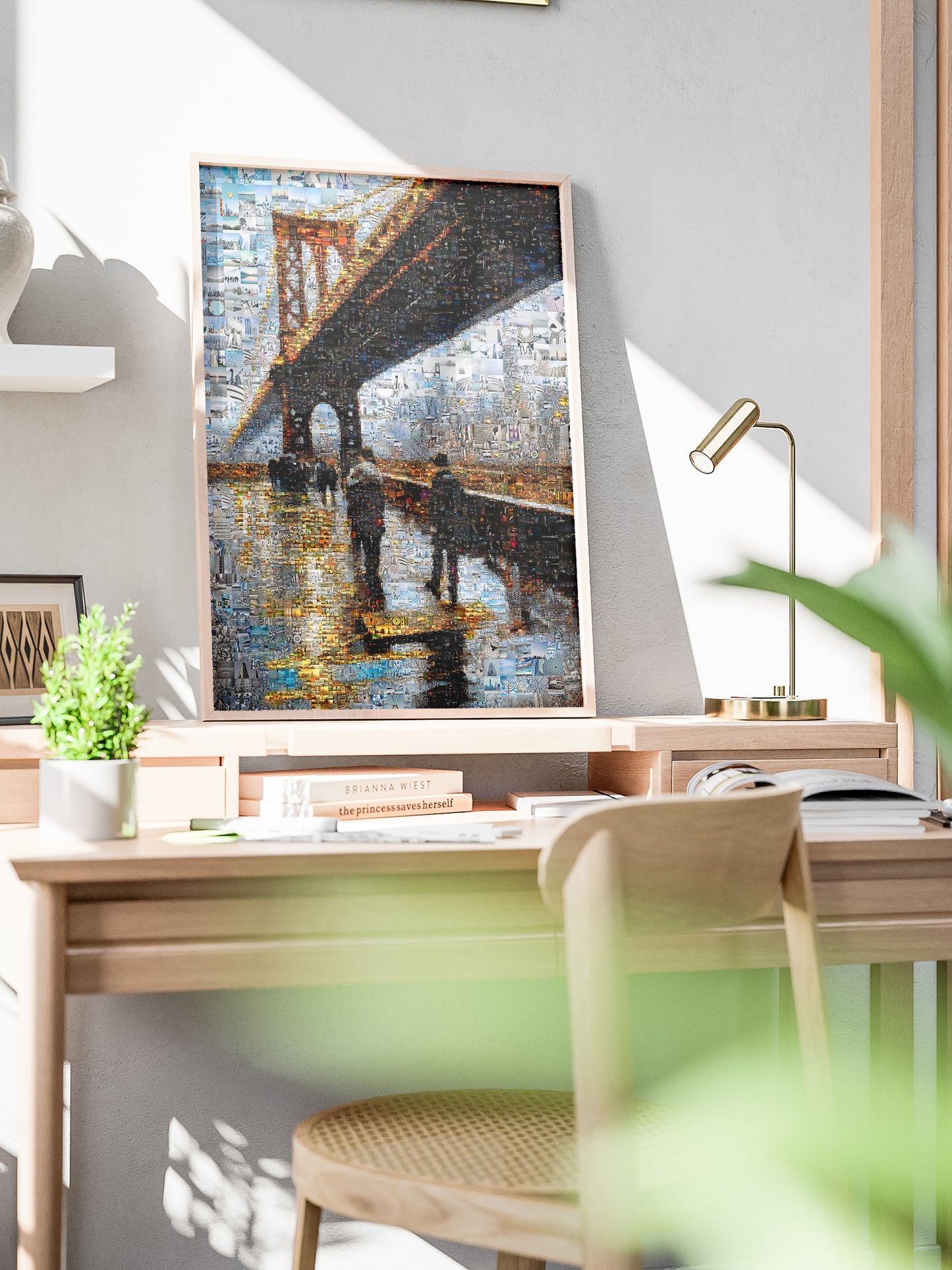 Stunning Brooklyn Bridge Mosaic Art - Unique Wall Decor for Modern Spaces