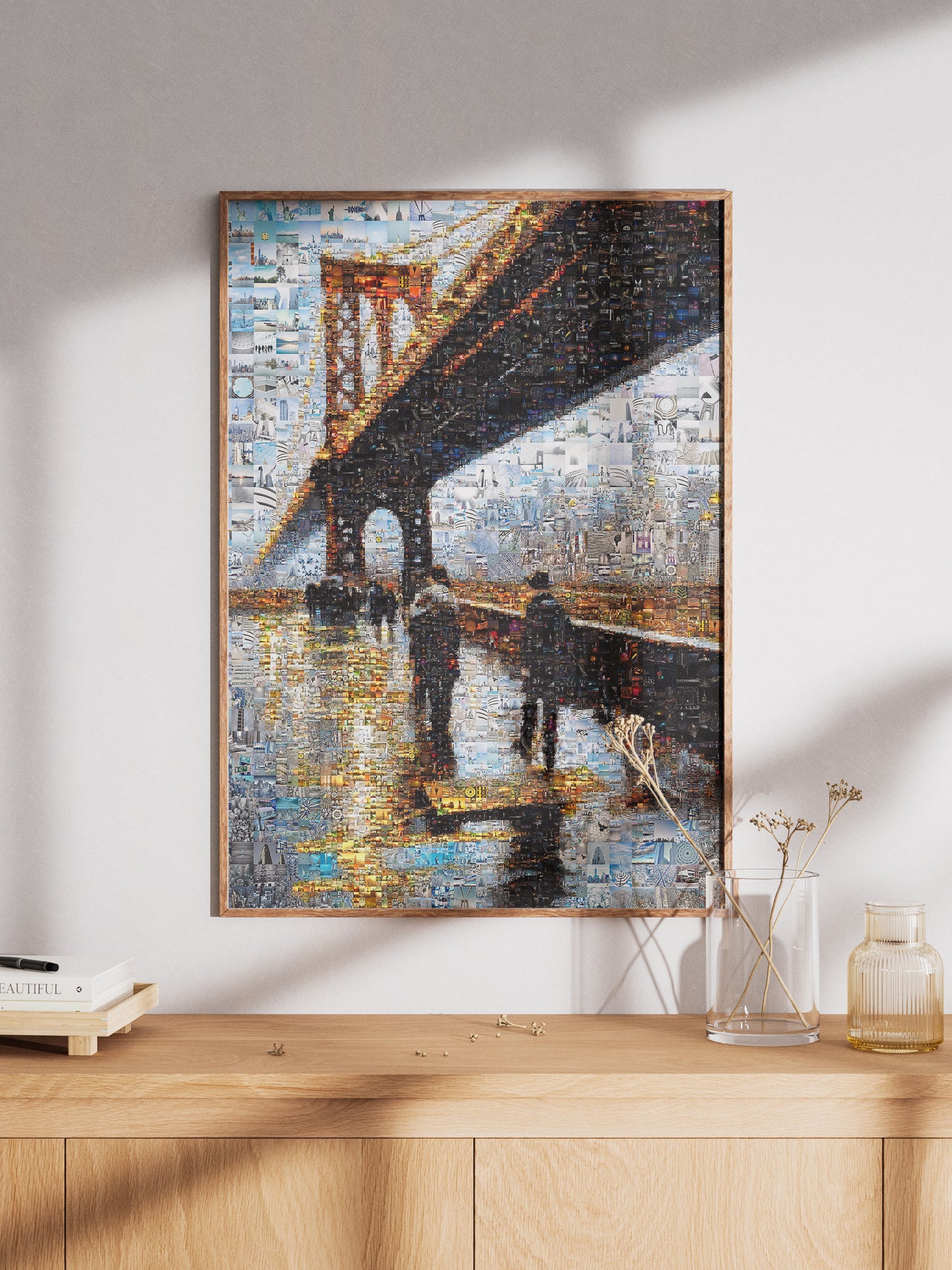 Stunning Brooklyn Bridge Mosaic Art - Unique Wall Decor for Modern Spaces