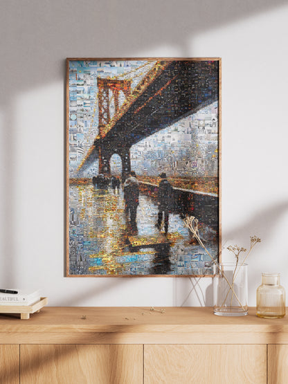 Stunning Brooklyn Bridge Mosaic Art - Unique Wall Decor for Modern Spaces