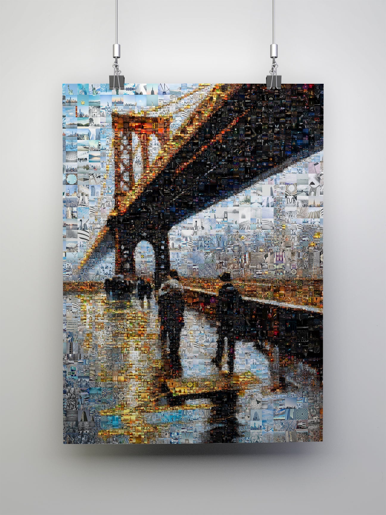 Stunning Brooklyn Bridge Mosaic Art - Unique Wall Decor for Modern Spaces