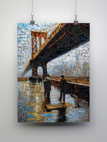 Stunning Brooklyn Bridge Mosaic Art - Unique Wall Decor for Modern Spaces