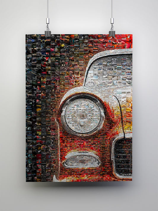 Stunning Vintage Car Mosaic Art - Unique Wall Decor for Car Enthusiasts AtelierMosaics