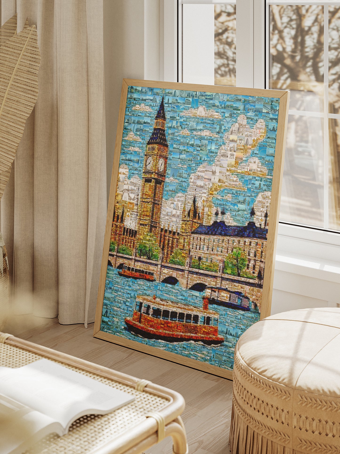 Stunning London Mosaic Art: Big Ben & Thames River - Unique Wall Decor for Home & Office AtelierMosaics
