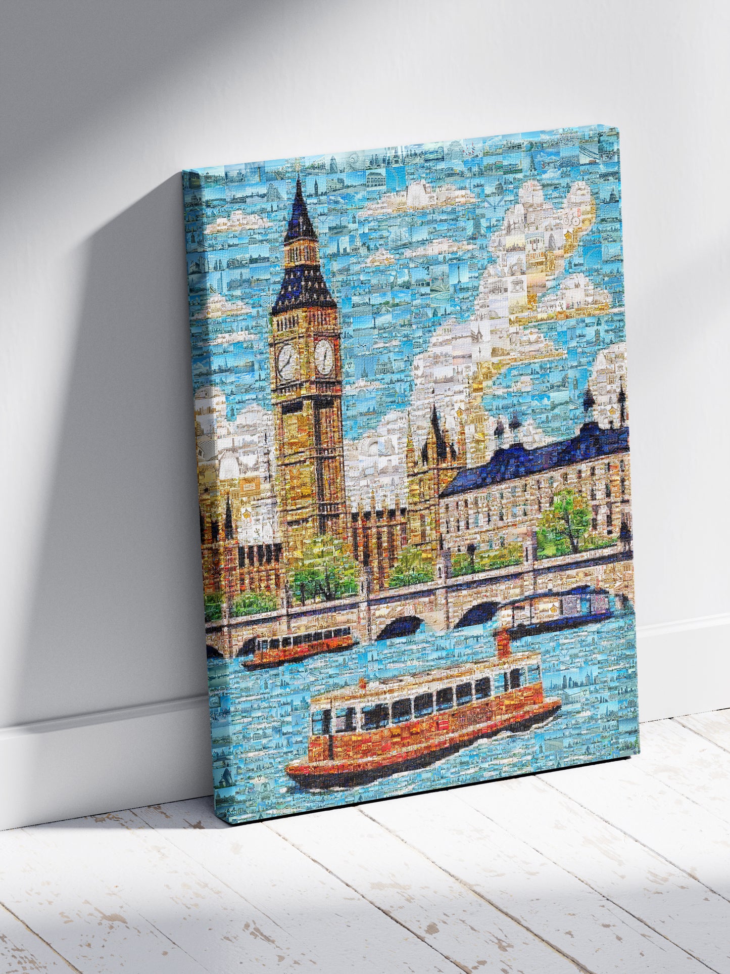 Stunning London Mosaic Art: Big Ben & Thames River - Unique Wall Decor for Home & Office AtelierMosaics