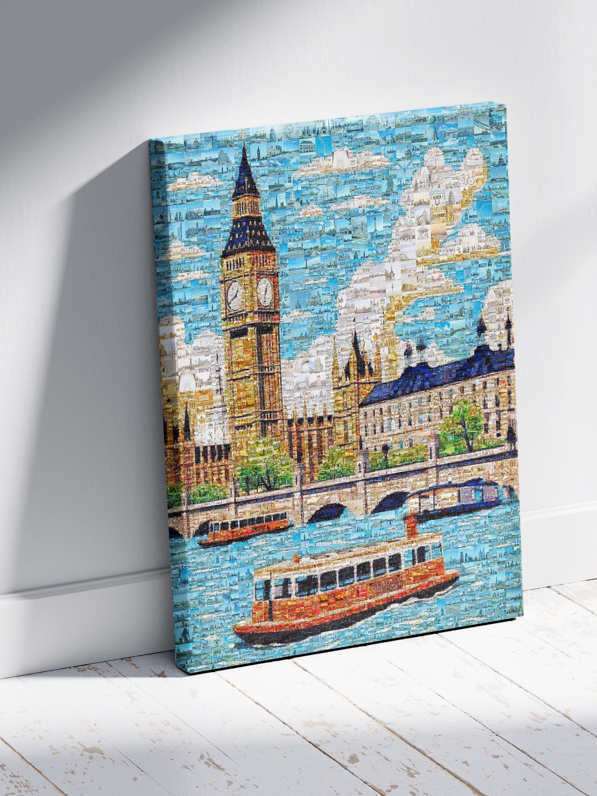 Stunning London Mosaic Art: Big Ben & Thames River - Unique Wall Decor for Home & Office AtelierMosaics