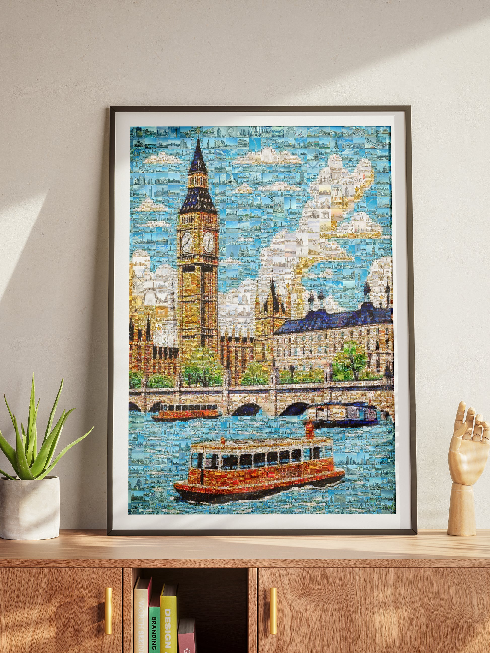 Stunning London Mosaic Art: Big Ben & Thames River - Unique Wall Decor for Home & Office AtelierMosaics