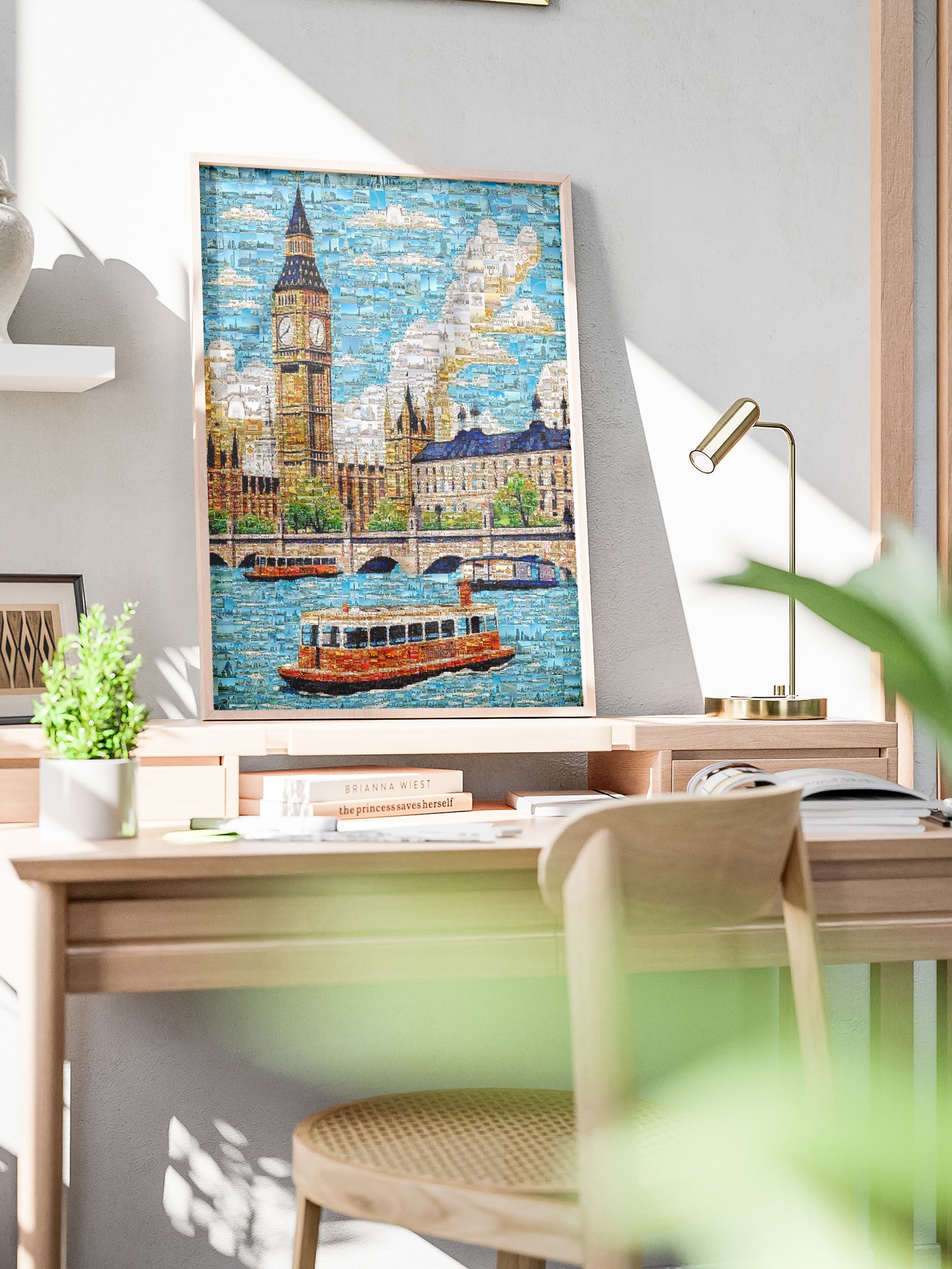 Stunning London Mosaic Art: Big Ben & Thames River - Unique Wall Decor for Home & Office AtelierMosaics