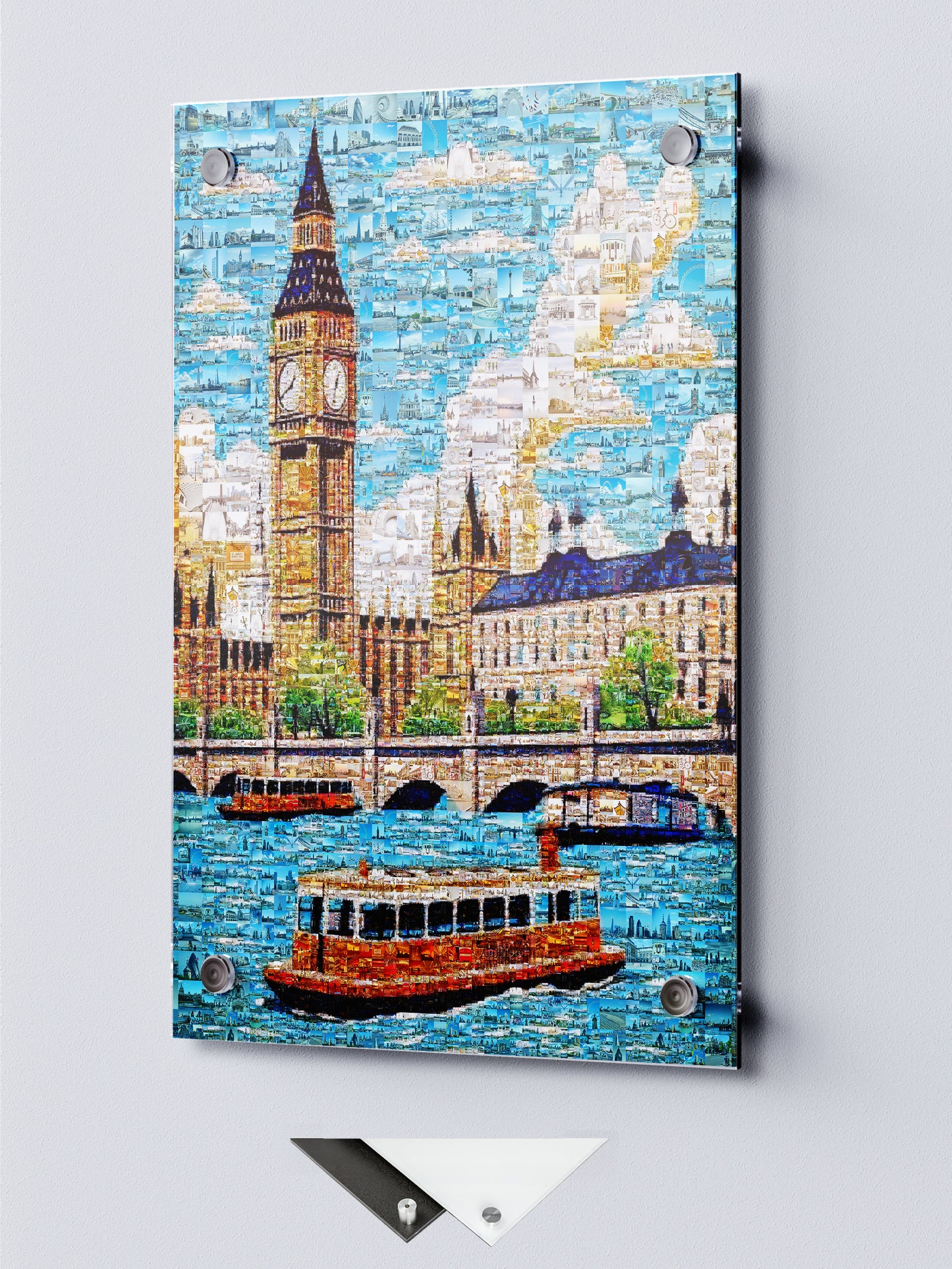 Stunning London Mosaic Art: Big Ben & Thames River - Unique Wall Decor for Home & Office AtelierMosaics