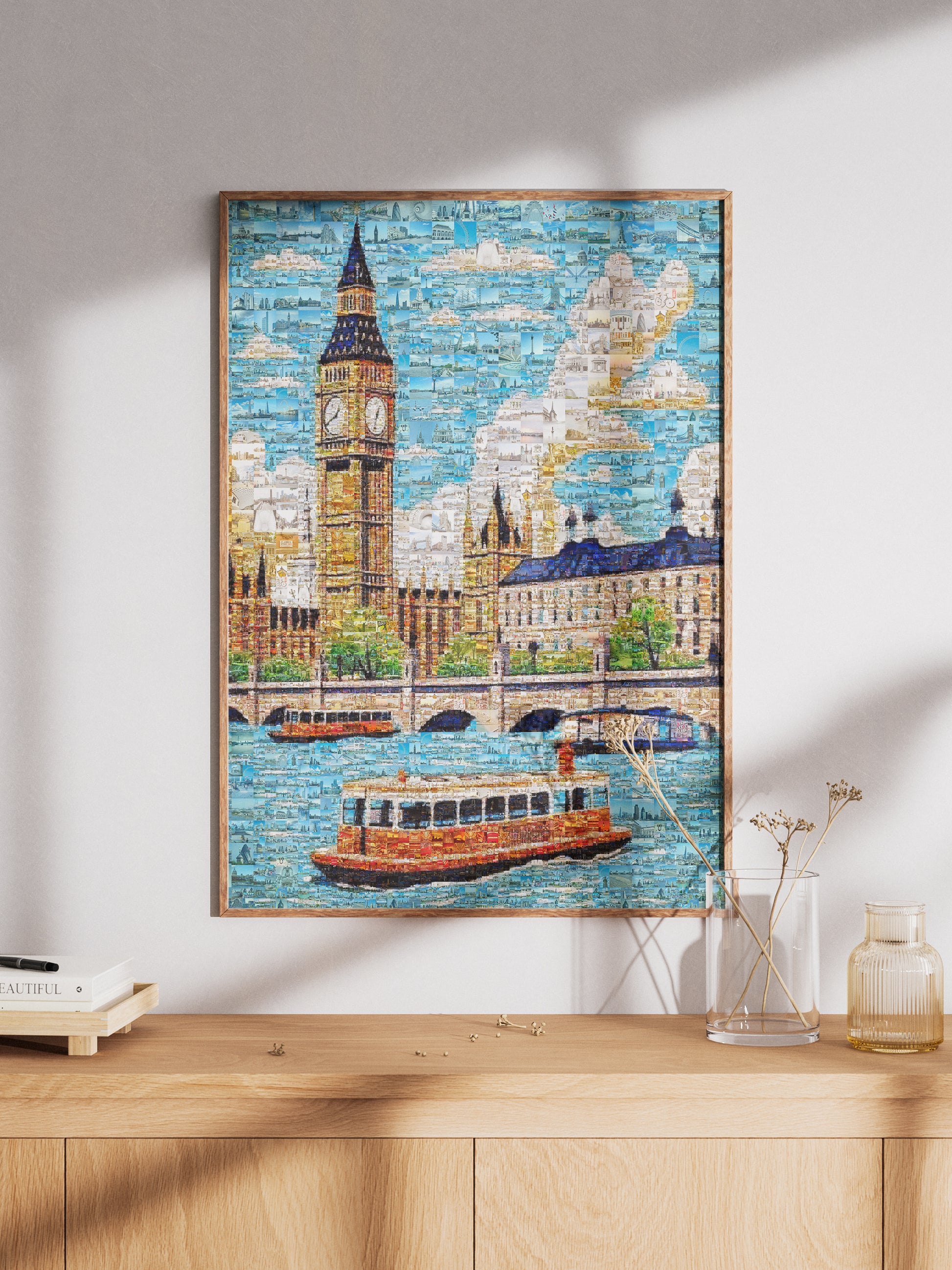 Stunning London Mosaic Art: Big Ben & Thames River - Unique Wall Decor for Home & Office AtelierMosaics