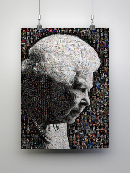 Elegant Elizabeth II Mosaic Artwork - Tribute to the Queen of the UK | Royal Wall Art