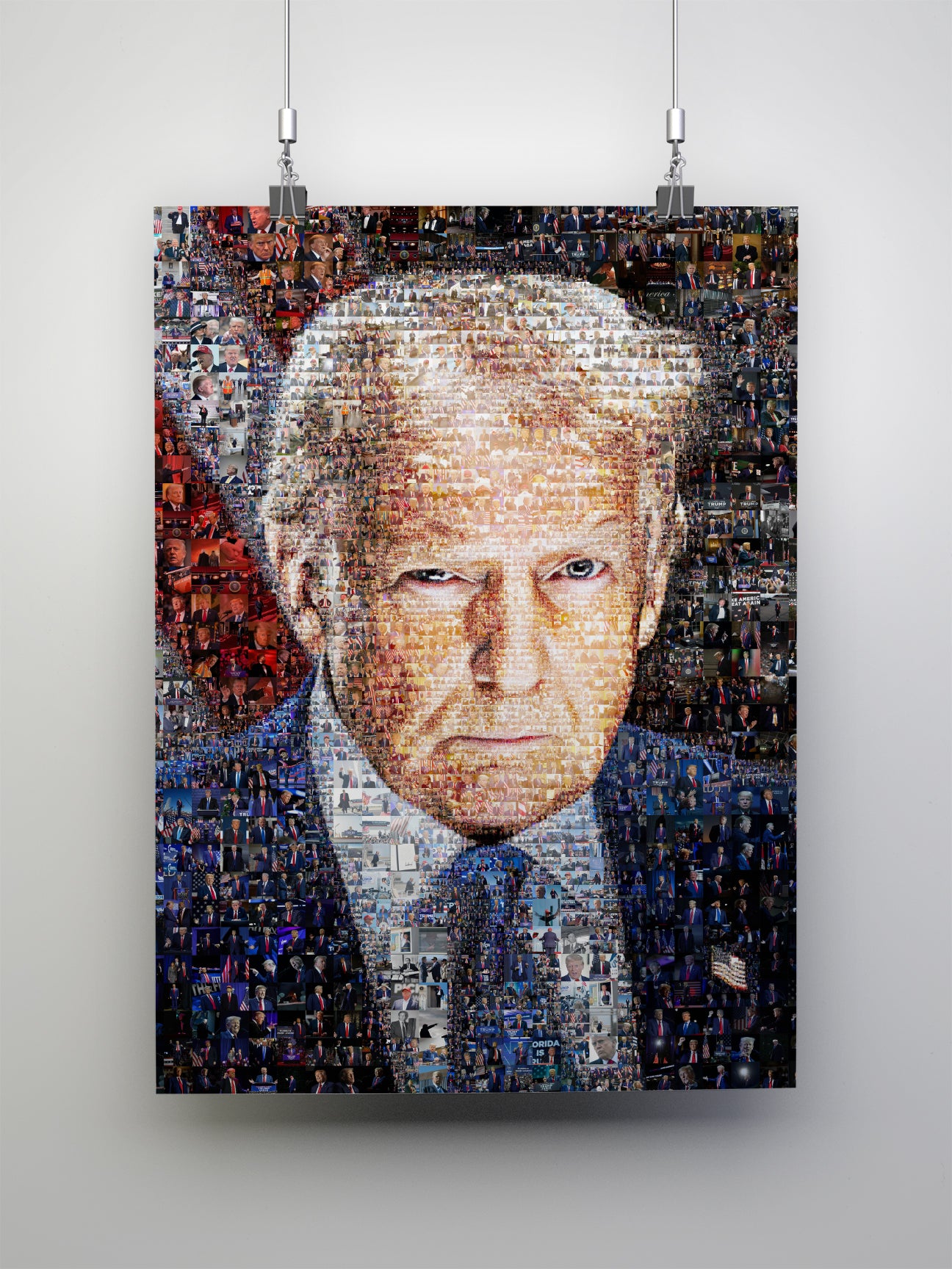 Stunning Mosaic Portrait of Donald Trump - Unique Art Piece Capturing Iconic Moments AtelierMosaics