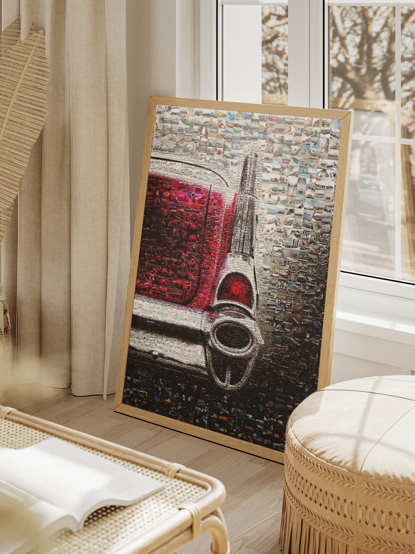 Stunning Mosaic Artwork of Classic Cars - Unique Home Decor Piece for Auto Enthusiasts AtelierMosaics