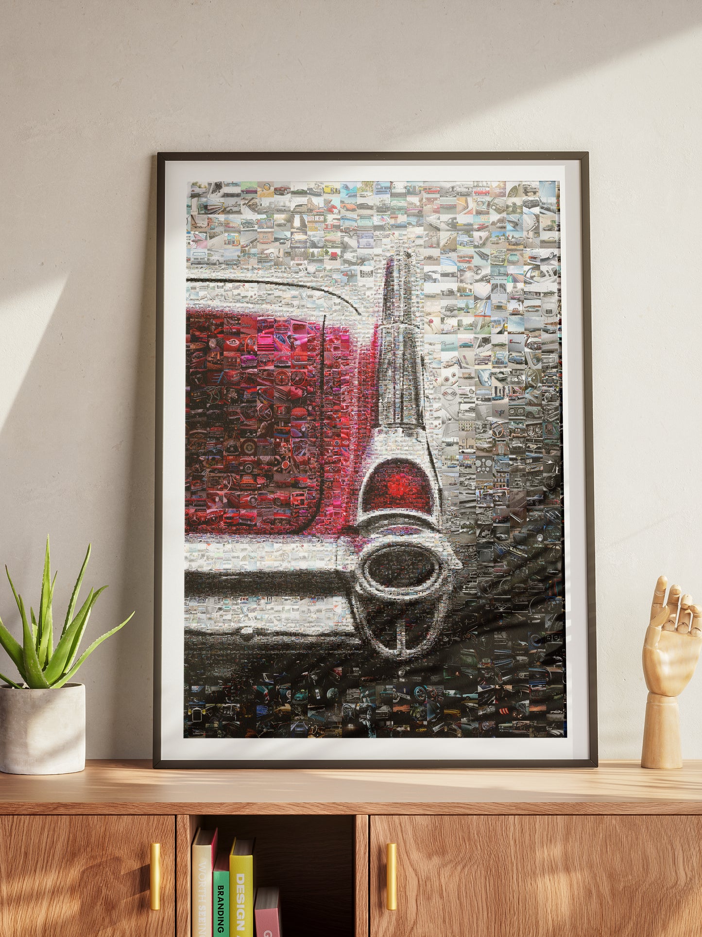 Stunning Mosaic Artwork of Classic Cars - Unique Home Decor Piece for Auto Enthusiasts AtelierMosaics